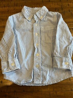 OshKosh B'gosh Light Blue & White Striped Button-Down Shirt